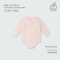 LP - Body chip dài tay La Pomme Dreamy Baby - Newborn Hồng - SS24.T2A - Body chip dài tay La Pomme Dreamy Baby - Hồng - Newborn