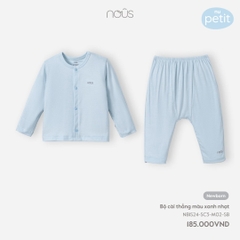NOUS - Bộ cài thẳng màu xanh nhạt NB - Newborn - SS24.T3A