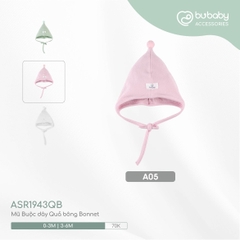 BU - Mũ Buộc dây Quả bông Bonnet - A05|Hồng - Siro - 3 - 6M - ASR1943QB - SS24.T3A - 3/6M
