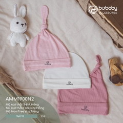 BU - Set 13 - Mũ nút thắt 3 - 6M.Hồng | Mũ nút thắt Free size.Hồng | Mũ tròn Free size.Trắng - MIX|Mix màu - Mix chất liệu - Mix size - AMM1900N2 - SS24.T3A