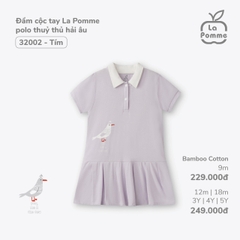 LP S20 - Đầm bộ cộc tay La Pomme Polo thủy thủ hải âu - Tím - 18-24M - SS24.T3A