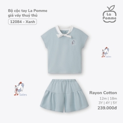 LP S20 - Bộ cộc tay La Pomme giả váy thủy thủ - Xanh - 4-5Y - SS24.T3A