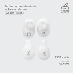 LP - Set bao tay bao chân sơ sinh La Pomme mềm mịn - Trắng - SS24.T3A