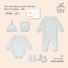 LP - Set quà tặng sơ sinh trọn bộ Best for Baby - 0M Ghi - SS24.T3A