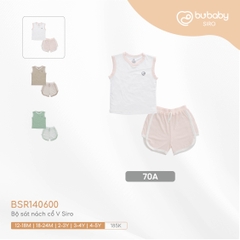 BU - Bộ sát nách cổ V Siro - 70A|Trắng - Kẻ hồng - 18 - 24M - Siro - BSR140600 - SS24.T3B - 18/24M