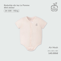 LP - Body chip cộc tay La Pomme đính sticker - 3M Hồng - SS24.T4A