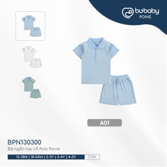BU - Bộ ngắn tay cổ Polo Ponie- A01|Blue - 18-24M - Polo - BPN130300 - SS24.T4B - 18/24M