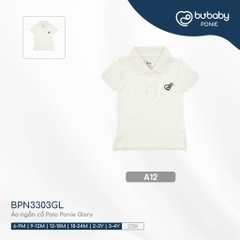 BU - Áo ngắn cổ Polo Ponie Glory - A12|Trắng - 12-18M - Polo - BPN3303GL - SS24.T4B - 12/18M