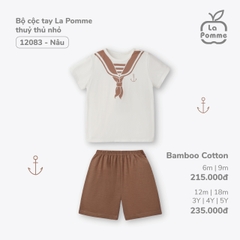 LP - Bộ cộc tay La Pomme thủy thủ nhỏ - 9M Nâu SS24.T4B