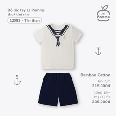 LP - Bộ cộc tay La Pomme thủy thủ nhỏ - 18M Tím than SS24.T4B