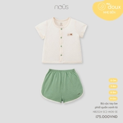 NOUS - Bộ cộc tay be phối quần xanh lá - Nu Doux - 6M - SS24.T5A - Bộ cộc tay be phối quần xanh lá - .ối quần xanh lá - 6-9M