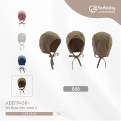 BU - Mũ Buộc dây Iconic 2 - B08|Nâu sữa - ABB1943IN - 0-3M - SS24.T5A - 0/3M