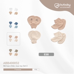 BU - Bộ bao chân, bao tay Set 2  - E58|Hồng - Trắng - ABB4000S2 - Free size -  SS24.T5A - Bộ bao chân, bao tay Set 2 - Hồng - Trắng - FS