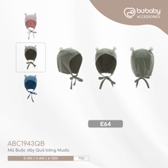 BU - Mũ Buộc dây Quả bông Muda ABC1943QB - Xanh Olive - 3-6M - SS24.T5A