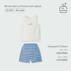 LP -  Bộ sát nách La Pomme tinh nghịch - Kẻ Xanh - 12-18M - SS24.T5A