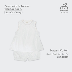 LP S20 - Bộ sát nách La Pomme thêu hoa mùa hè - Trắng thêu hoa - 4-5Y - SS24.T5A