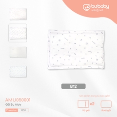 KHÁC - BU - Gối Bu Aide - Muslin - B12|Trắng in Bubaby ghi - FS - AMU050001