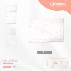 BU - Gối Bu Aide - Trắng in Bubaby hồng cam - SS25.T3A