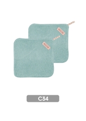BU - Khăn mặt vuông C34 | Xanh lam - Xanh lam - Cotton Terry - ATR102300 - SS24.T3A