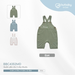 BU ĐÂY - Quần yếm đùi 2 dây Muda - Xanh Olive - 3-6M