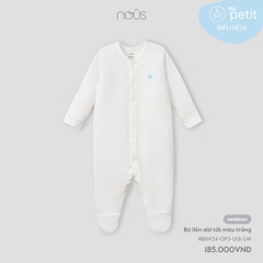 NOUS - Body dài tất màu trắng - Nu Petit - NB - SS24.T6A - Body dài tất màu trắng - màu trắng có tất - Newborn