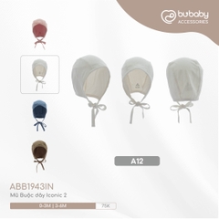 BU - Mũ Buộc dây Iconic 2 - A12|Trắng - ABB1943IN - 3-6M - SS24.T6A - 3/6M