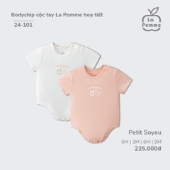 LP - Body chip cộc tay La Pomme hoạ tiết - 0M Trắng, Hồng - SS24.T6A