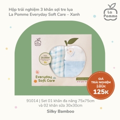 LP - K004 Hộp trải nghiệm 3 khăn sợi tre lụa La Pomme Everyday Soft Care - Xanh