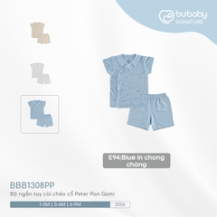 BU S10 - Bộ ngắn tay cài chéo cổ Peter Pan Gami - BBB1308PP - Blue in chong chóng - 1-3M - SS24.T7A