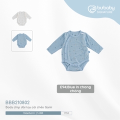 BU S10 - Body chip dài tay cài chéo Gami - BBB210802 - Blue in chong chóng - Newborn - SS24.T7A