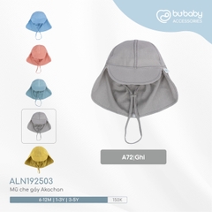 BU - Mũ che gáy Akachan - A72|Ghi - ALN192503 - 6-12M - SS24.T7A