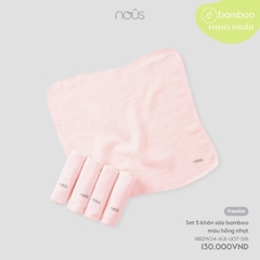NOUS - Set 5 khăn sữa bamboo màu hồng nhạt - Nu Bamboo - FS - SS24.T7A