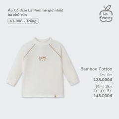 LP - Áo Cổ 3cm La Pomme giữ nhiệt ba chú cún - 6M Trắng - SS24.T7A