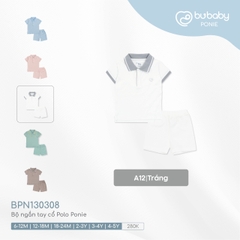 BU - Bộ ngắn tay cổ Polo Ponie - BPN130308 - Trắng - 4-5Y - SS24.T8A