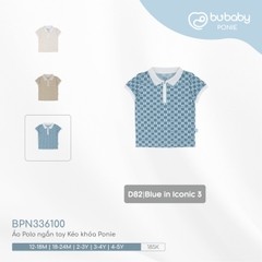 BU - Áo Polo ngắn tay Kéo khóa Ponie - Blue in Iconic 3 - 18-24M - SS24.T8A