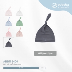 BU ĐÂY - Mũ nút thắt Bambus - nâu đậm - 0-3M