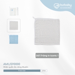 BU - Khăn quấn đa năng Muslin - Trắng in Iconic 1 - Free size - SS24.T8A