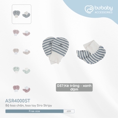 BU - Bộ bao chân, bao tay Siro Stripy - Kẻ trắng - xanh đậm - Free size - SS24.T8A