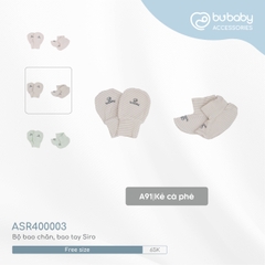 BU - Bộ bao chân, bao tay Siro - Kẻ cà phê - Free size - SS24.T8A