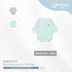 BU - Body chip dài tay cài vai Siro Stripy - kẻ mint - trắng - 9-12M - SS24.T8B