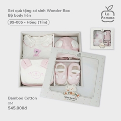 LP - Set quà tặng sơ sinh Wonder Box - Bộ body liền - Hồng (tím) - SS24.T8B
