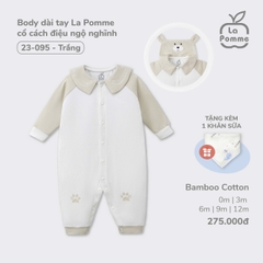 LP - Body dài tay La Pomme cổ cách điệu ngộ nghĩnh - 0M Trắng - SS24.T9A
