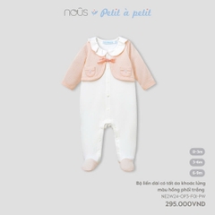 NOUS:-:Body:dài:có:tất:áo:khoác:lửng:màu:hồng:phối:trắng:-:6-9M:-:SS24.T9A