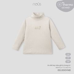 NOUS - Áo dài tay màu ghi in trang trí  - Nu Thermo - 3Y - SS24.T9A