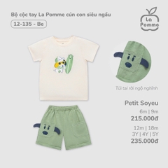 LP - Bộ cộc tay La Pomme cún con siêu ngầu - 6M Be - SS24.T9B