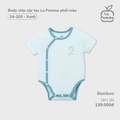LP - Body chip cộc tay La Pomme cúc giữa phối màu - 0M Xanh - SS24.T9B