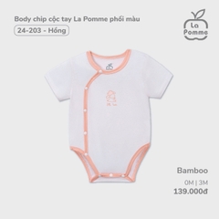LP - Body chip cộc tay La Pomme cúc giữa phối màu - Hồng - SS24.T9B