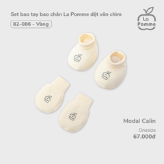 LP - Set bao tay bao chân La Pomme dệt vân chìm - Vàng - SS24.T9B