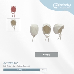 BU - Mũ Buộc dây có vành Bonnet - Be - 1-3M - SS24.T10A