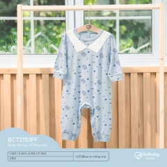 BU ĐÂY - Body dài tay cổ thủy thủ - Blue in nông trại - 9-12M